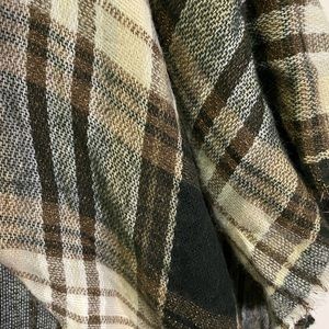 SOLD!!!NFS!!Brown plaid plus shawl with fasteners